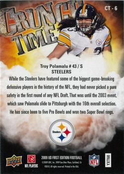 2009 Upper Deck First Edition - Crunch Time #CT-6 Troy Polamalu Back