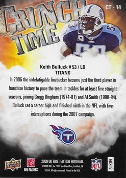 2009 Upper Deck First Edition - Crunch Time #CT-14 Keith Bulluck Back