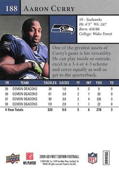 2009 Upper Deck First Edition - Silver #188 Aaron Curry Back