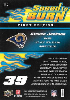 2009 Upper Deck First Edition - Speed to Burn #SB-2 Steven Jackson Back