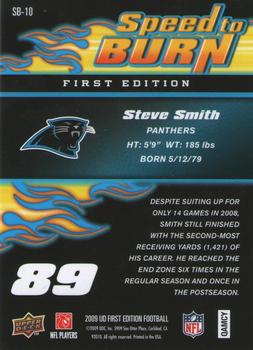 2009 Upper Deck First Edition - Speed to Burn #SB-10 Steve Smith Back