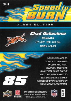 2009 Upper Deck First Edition - Speed to Burn #SB-14 Chad Johnson Back