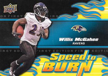 2009 Upper Deck First Edition - Speed to Burn #SB-16 Willis McGahee Front