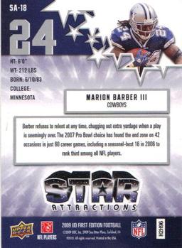 2009 Upper Deck First Edition - Star Attractions #SA-18 Marion Barber Back