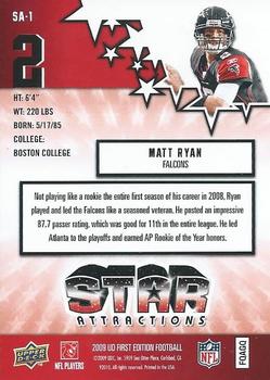 2009 Upper Deck First Edition - Star Attractions #SA-1 Matt Ryan Back