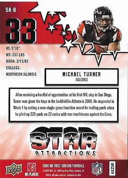 2009 Upper Deck First Edition - Star Attractions #SA-6 Michael Turner Back