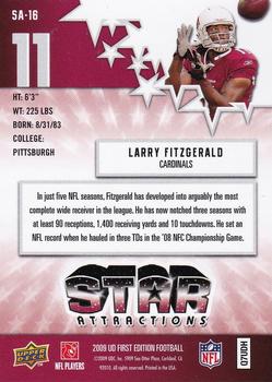 2009 Upper Deck First Edition - Star Attractions #SA-16 Larry Fitzgerald Back
