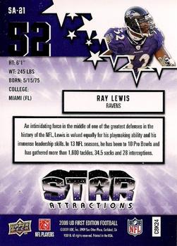 2009 Upper Deck First Edition - Star Attractions #SA-21 Ray Lewis Back