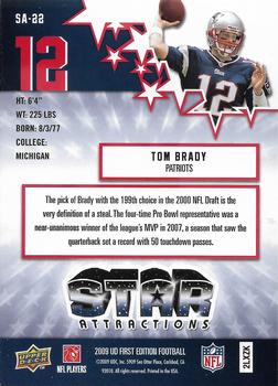 2009 Upper Deck First Edition - Star Attractions #SA-22 Tom Brady Back