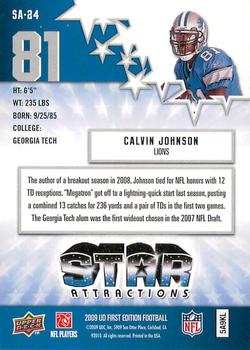 2009 Upper Deck First Edition - Star Attractions #SA-24 Calvin Johnson Back