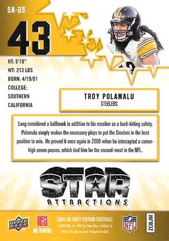 2009 Upper Deck First Edition - Star Attractions #SA-25 Troy Polamalu Back