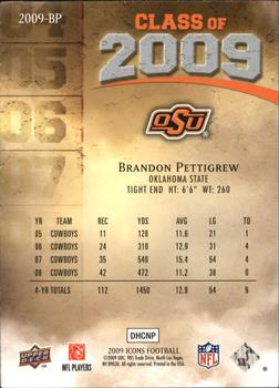 2009 Upper Deck Icons - Class of 2009 Gold #2009-BP Brandon Pettigrew Back