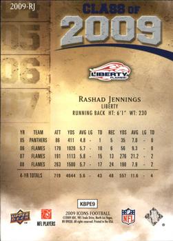 2009 Upper Deck Icons - Class of 2009 Silver #2009-RJ Rashad Jennings Back
