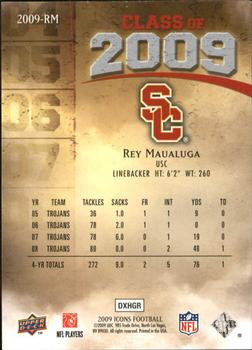 2009 Upper Deck Icons - Class of 2009 Silver #2009-RM Rey Maualuga Back