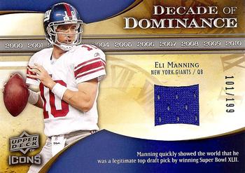 2009 Upper Deck Icons - Decade of Dominance Jerseys #DD-EM Eli Manning Front