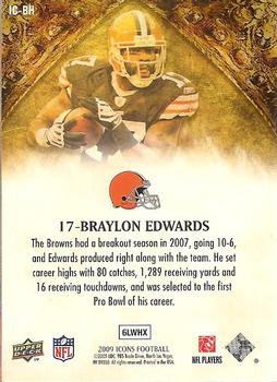 2009 Upper Deck Icons - NFL Icons Gold #IC-BH Braylon Edwards Back