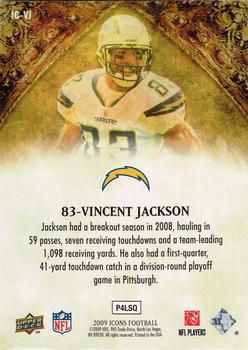 2009 Upper Deck Icons - NFL Icons Gold #IC-VJ Vincent Jackson Back