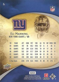 2009 Upper Deck Icons - Rainbow Foil #6 Eli Manning Back