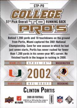 2009 Upper Deck Rookie Exclusives - College to Pros #CTP-PO Clinton Portis Back