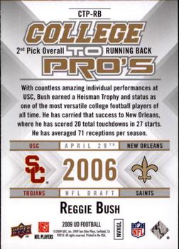 2009 Upper Deck Rookie Exclusives - College to Pros #CTP-RB Reggie Bush Back