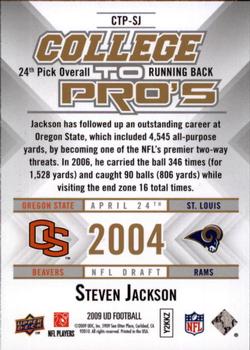 2009 Upper Deck Rookie Exclusives - College to Pros #CTP-SJ Steven Jackson Back