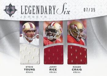 2009 Upper Deck Ultimate Collection - Ultimate Legendary Six Jerseys #L6J-15 Bob Lilly / Emmitt Smith / Jerry Rice / Roger Craig / Steve Young / Troy Aikman Front