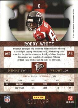2010 Panini Plates & Patches #6 Roddy White  Back