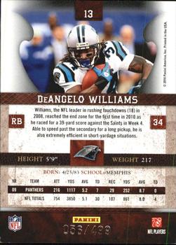 2010 Panini Plates & Patches #13 DeAngelo Williams  Back