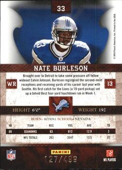 2010 Panini Plates & Patches #33 Nate Burleson  Back