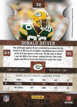 2010 Panini Plates & Patches #36 Donald Driver  Back