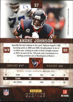 2010 Panini Plates & Patches #37 Andre Johnson  Back