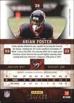 2010 Panini Plates & Patches #38 Arian Foster  Back