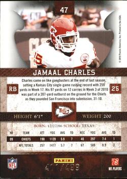 2010 Panini Plates & Patches #47 Jamaal Charles  Back