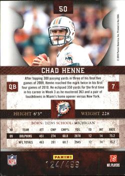 2010 Panini Plates & Patches #50 Chad Henne  Back