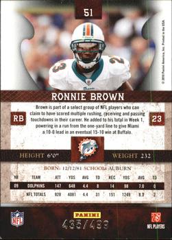 2010 Panini Plates & Patches #51 Ronnie Brown  Back