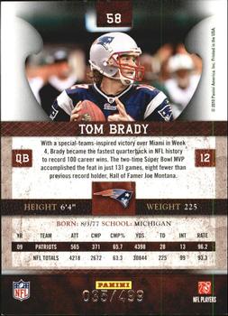 2010 Panini Plates & Patches #58 Tom Brady  Back