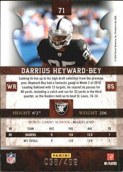 2010 Panini Plates & Patches #71 Darrius Heyward-Bey  Back