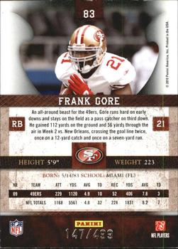 2010 Panini Plates & Patches #83 Frank Gore  Back