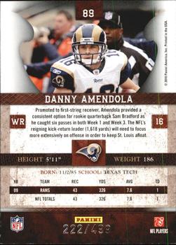 2010 Panini Plates & Patches #89 Danny Amendola  Back