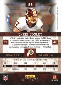 2010 Panini Plates & Patches #98 Chris Cooley  Back