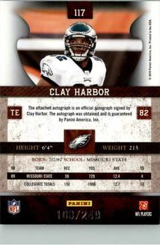 2010 Panini Plates & Patches #117 Clay Harbor  Back