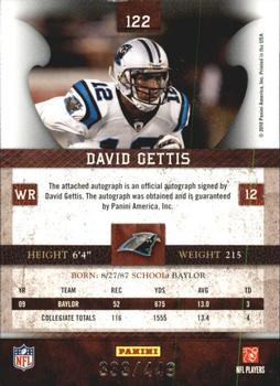 2010 Panini Plates & Patches #122 David Gettis  Back