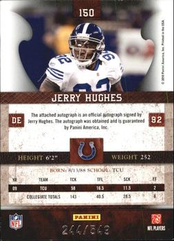 2010 Panini Plates & Patches #150 Jerry Hughes  Back