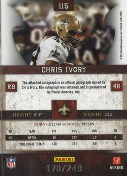 2010 Panini Plates & Patches #115 Chris Ivory  Back