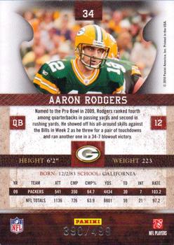 2010 Panini Plates & Patches #34 Aaron Rodgers  Back