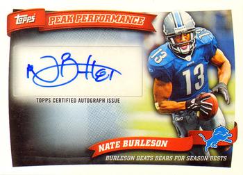 2010 Topps - Peak Performance Autographs #PPA-NB Nate Burleson  Front
