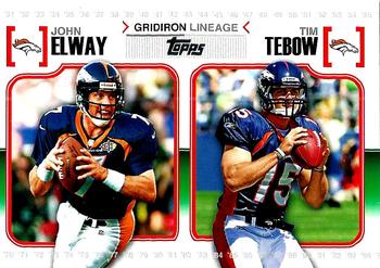 2010 Topps - Gridiron Lineage #GL-ET John Elway / Tim Tebow Front