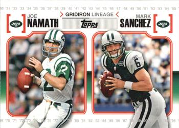2010 Topps - Gridiron Lineage #GL-NS Joe Namath / Mark Sanchez Front