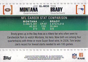 2010 Topps - Gridiron Lineage #GL-MOB Joe Montana / Tom Brady Back