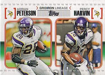 2010 Topps - Gridiron Lineage #GL-PH Adrian Peterson / Percy Harvin Front